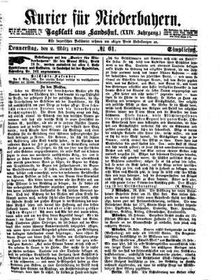 Kurier für Niederbayern Donnerstag 2. März 1871