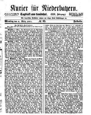 Kurier für Niederbayern Montag 6. März 1871