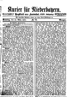 Kurier für Niederbayern Sonntag 12. März 1871