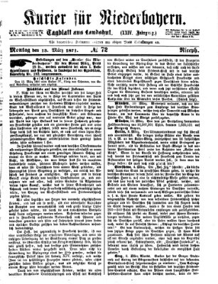 Kurier für Niederbayern Montag 13. März 1871