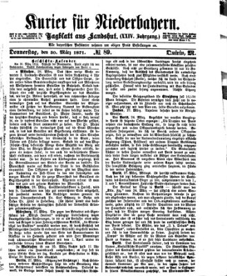 Kurier für Niederbayern Donnerstag 30. März 1871