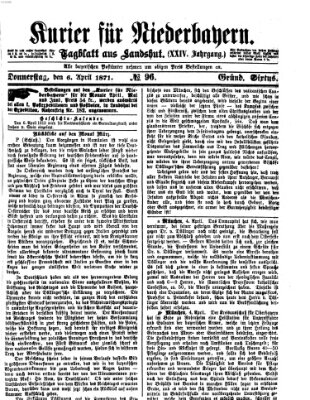 Kurier für Niederbayern Donnerstag 6. April 1871