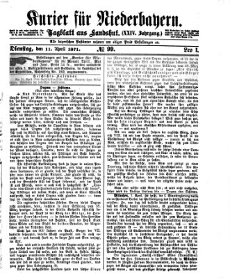 Kurier für Niederbayern Dienstag 11. April 1871