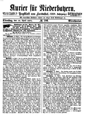 Kurier für Niederbayern Dienstag 18. April 1871