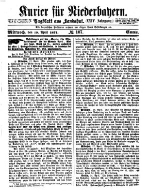 Kurier für Niederbayern Mittwoch 19. April 1871