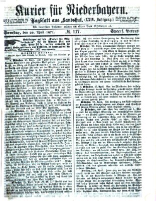 Kurier für Niederbayern Samstag 29. April 1871