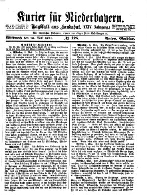 Kurier für Niederbayern Mittwoch 10. Mai 1871