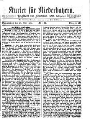 Kurier für Niederbayern Donnerstag 25. Mai 1871