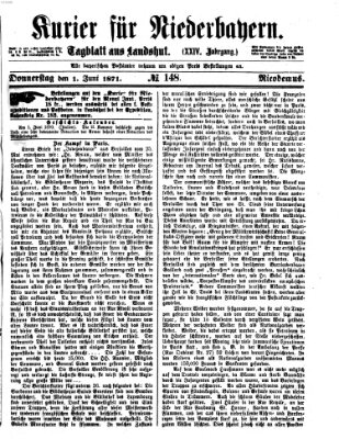 Kurier für Niederbayern Donnerstag 1. Juni 1871