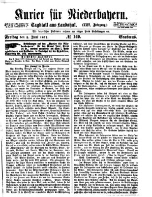 Kurier für Niederbayern Freitag 2. Juni 1871