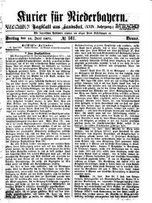 Kurier für Niederbayern Freitag 16. Juni 1871