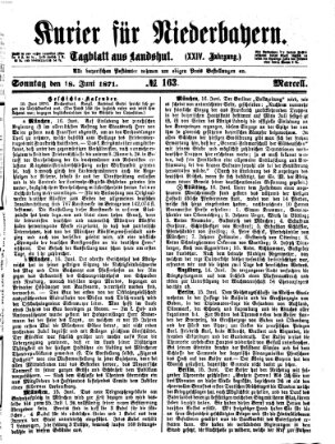 Kurier für Niederbayern Sonntag 18. Juni 1871