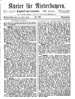 Kurier für Niederbayern Donnerstag 22. Juni 1871