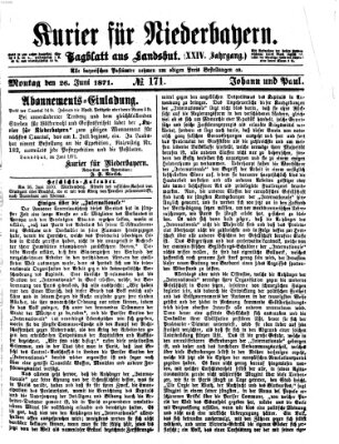 Kurier für Niederbayern Montag 26. Juni 1871