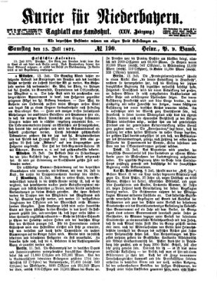 Kurier für Niederbayern Samstag 15. Juli 1871