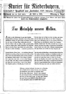 Kurier für Niederbayern Mittwoch 19. Juli 1871