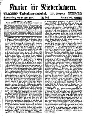 Kurier für Niederbayern Donnerstag 27. Juli 1871