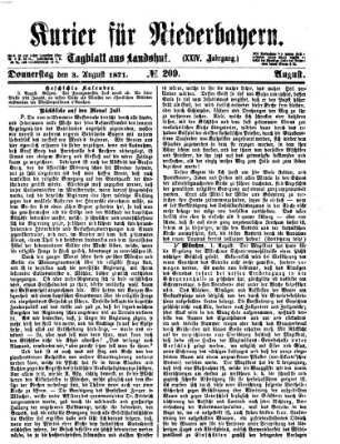 Kurier für Niederbayern Donnerstag 3. August 1871