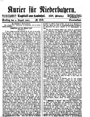 Kurier für Niederbayern Freitag 4. August 1871