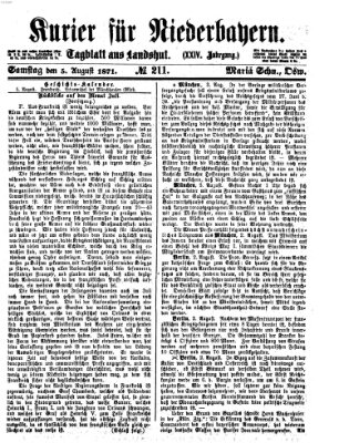 Kurier für Niederbayern Samstag 5. August 1871