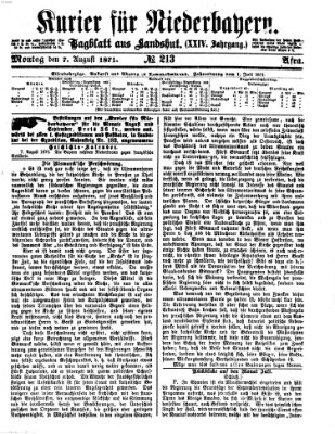 Kurier für Niederbayern Montag 7. August 1871