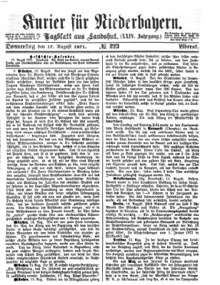 Kurier für Niederbayern Donnerstag 17. August 1871