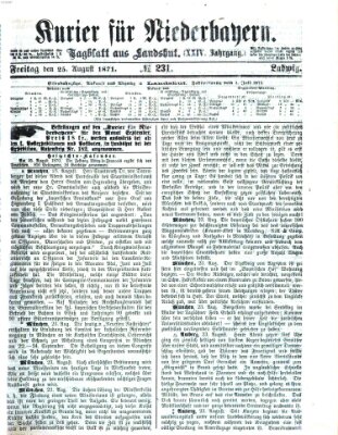 Kurier für Niederbayern Freitag 25. August 1871