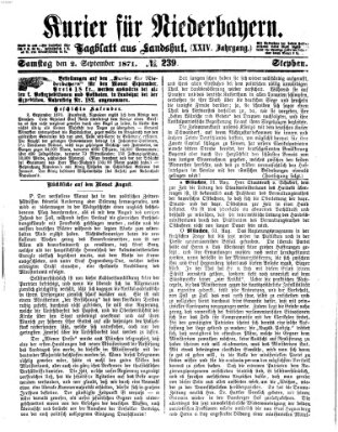 Kurier für Niederbayern Samstag 2. September 1871