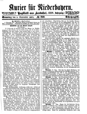 Kurier für Niederbayern Sonntag 3. September 1871