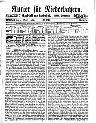 Kurier für Niederbayern Montag 4. September 1871