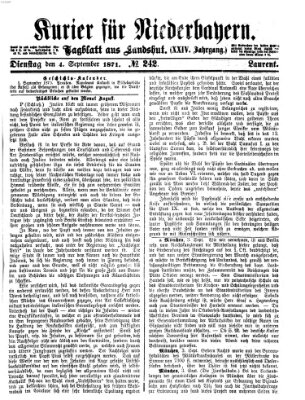 Kurier für Niederbayern Montag 4. September 1871