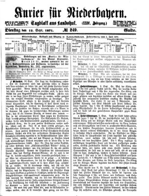 Kurier für Niederbayern Dienstag 12. September 1871