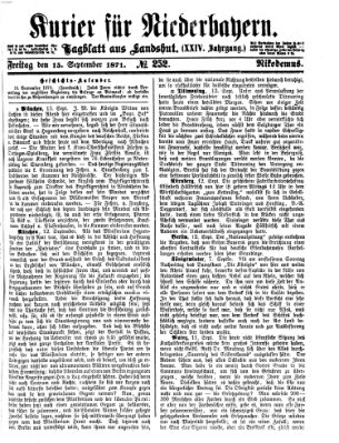 Kurier für Niederbayern Freitag 15. September 1871