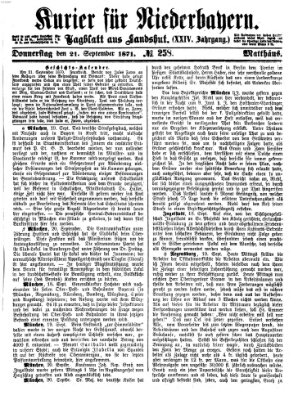 Kurier für Niederbayern Donnerstag 21. September 1871