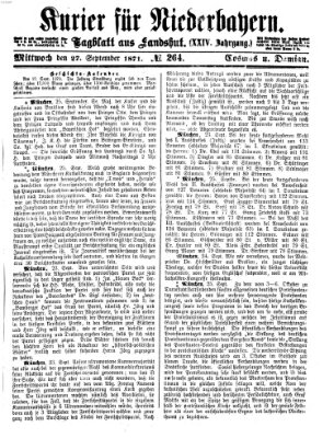 Kurier für Niederbayern Mittwoch 27. September 1871