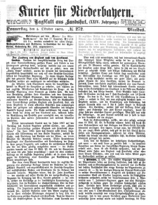 Kurier für Niederbayern Donnerstag 5. Oktober 1871