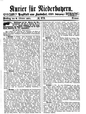 Kurier für Niederbayern Freitag 6. Oktober 1871