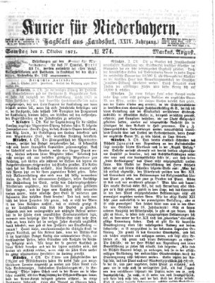 Kurier für Niederbayern Samstag 7. Oktober 1871