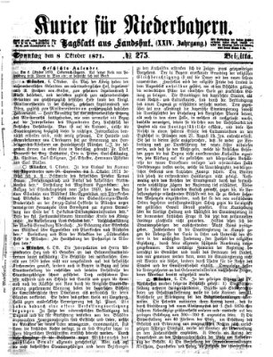 Kurier für Niederbayern Sonntag 8. Oktober 1871