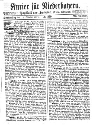 Kurier für Niederbayern Donnerstag 12. Oktober 1871