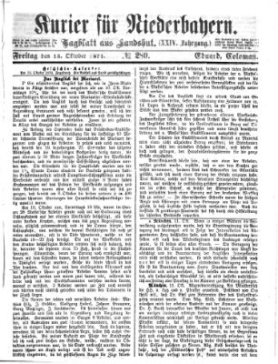 Kurier für Niederbayern Freitag 13. Oktober 1871