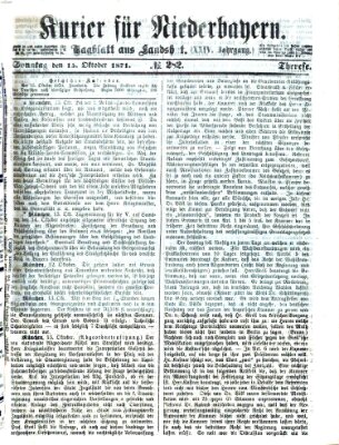 Kurier für Niederbayern Sonntag 15. Oktober 1871