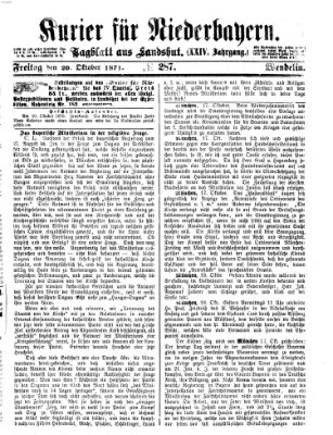 Kurier für Niederbayern Freitag 20. Oktober 1871