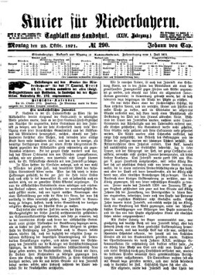 Kurier für Niederbayern Montag 23. Oktober 1871