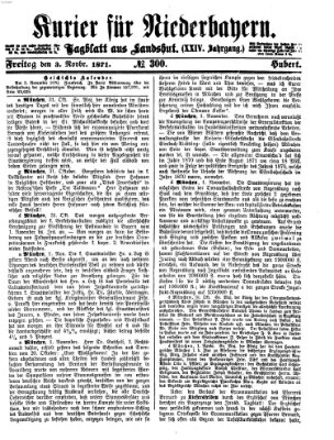 Kurier für Niederbayern Freitag 3. November 1871