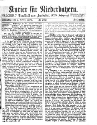 Kurier für Niederbayern Sonntag 5. November 1871