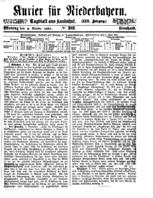 Kurier für Niederbayern Montag 6. November 1871