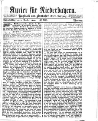 Kurier für Niederbayern Donnerstag 9. November 1871