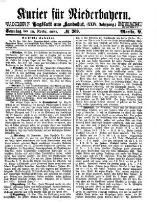 Kurier für Niederbayern Sonntag 12. November 1871