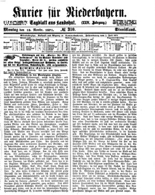 Kurier für Niederbayern Montag 13. November 1871